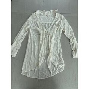 Free People Flowy White Fairycore Cottagecore Girly Pirate Boho Bohemian Shirt